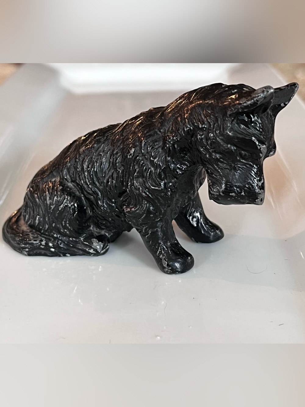 Black Decorative Cast Iron Terrier Figurine - Home Accent